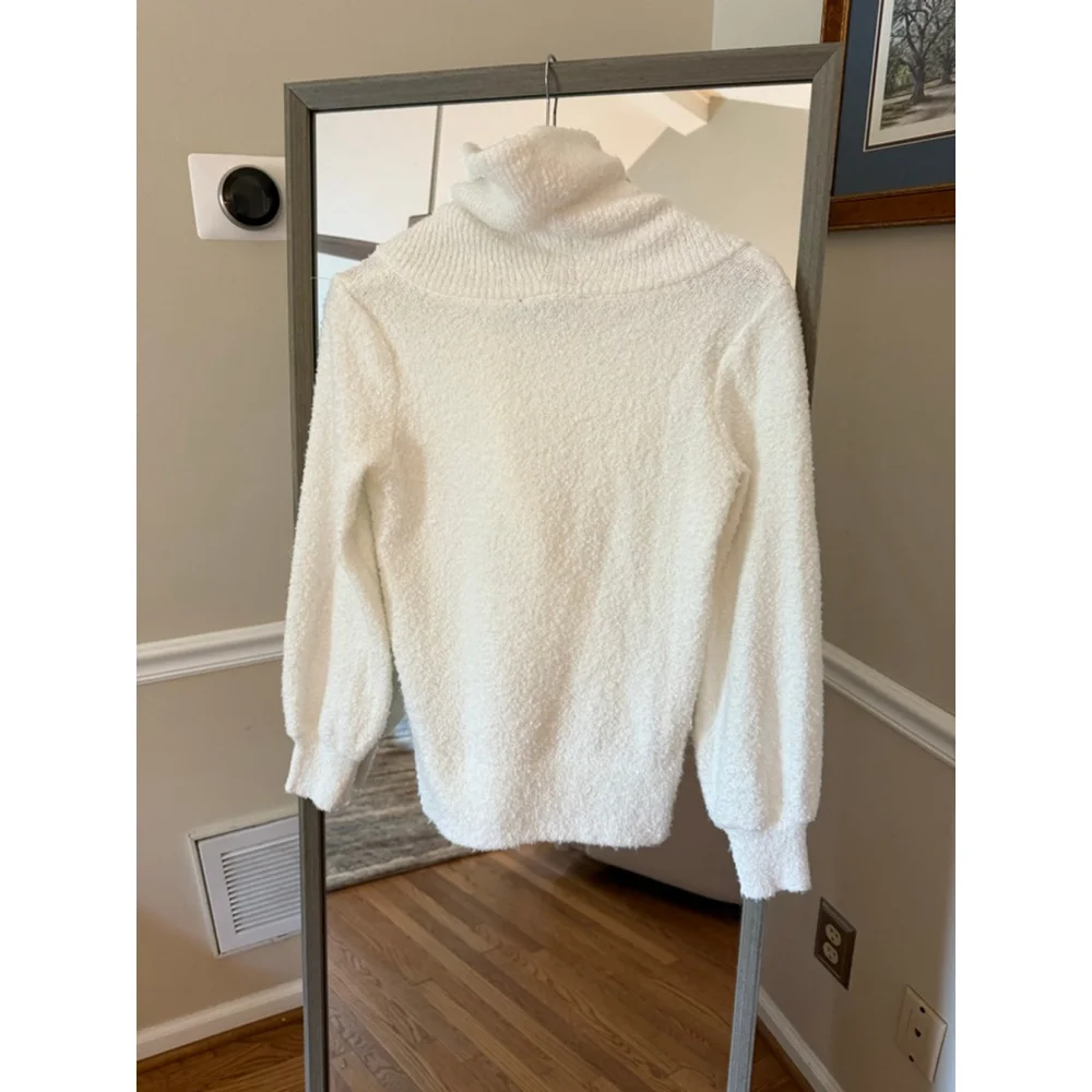 Boston Proper White Cowl Neck Sweater Women's Size S - Picture 3 of 5